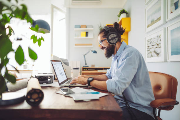 Freelancer workspace with notebook and laptop